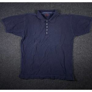 DB Basics Shirt Mens Medium‎ M Button Polo Collared Regular Fit Cotton Blue